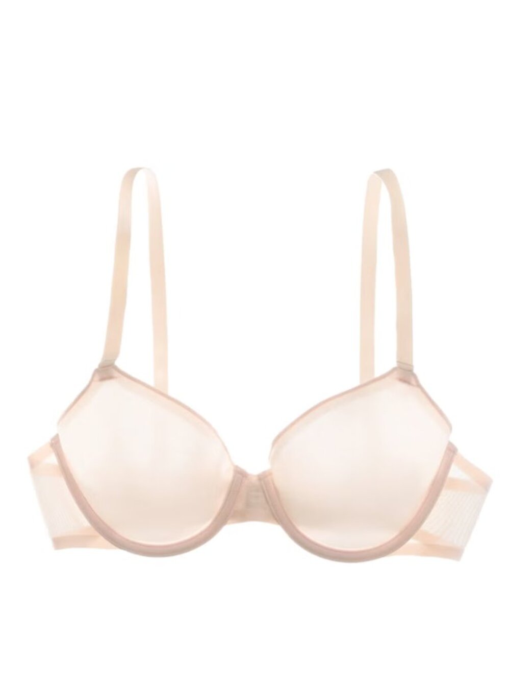 CUUP The Demi Blush Semi Sheer Mesh Bra 44E NWT